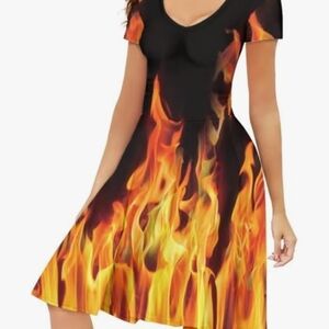 Flame Print Dress